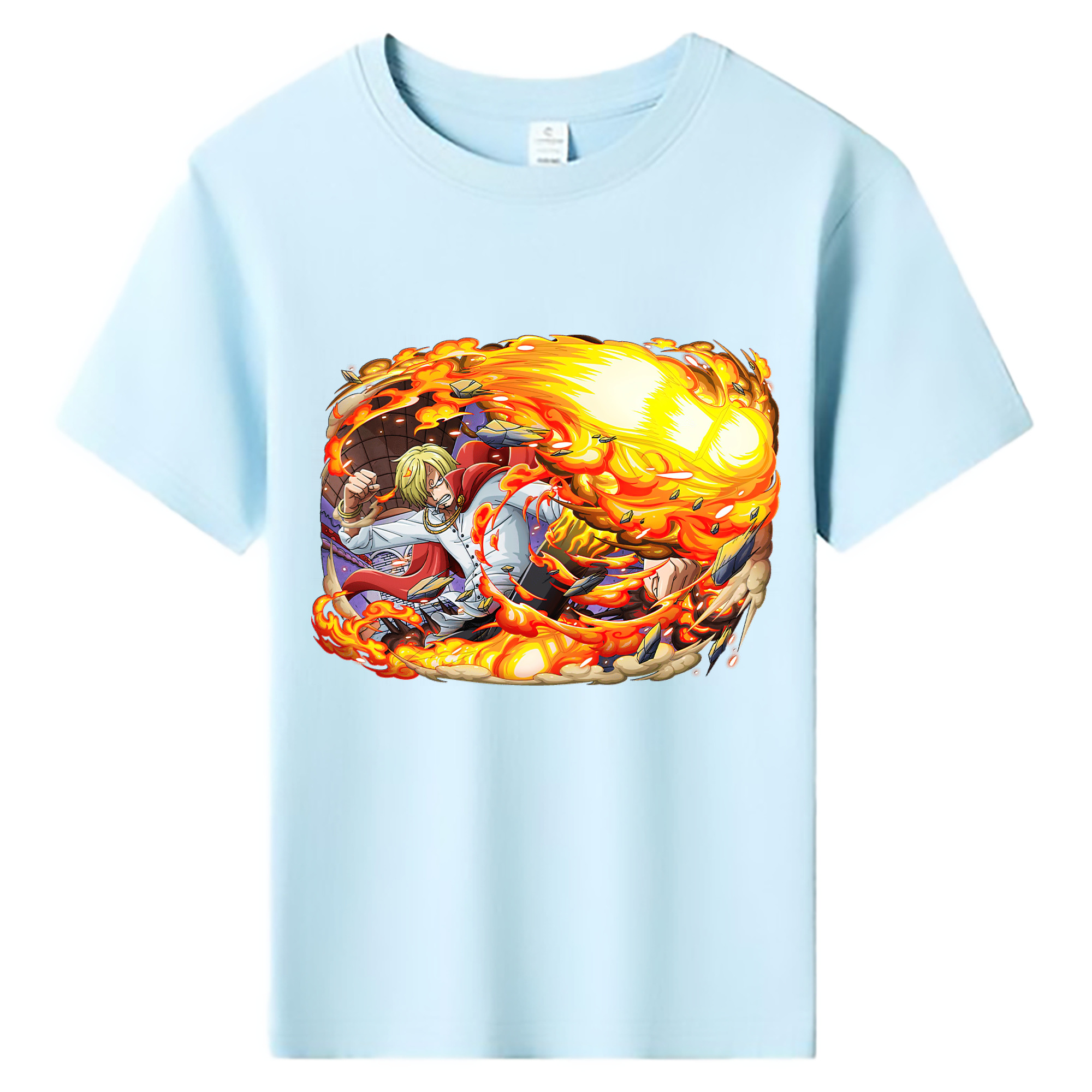 （画像用） ワンピース サンジ ONE PIECE Sanji 綿100％キッズTシャツ（フロントプリント）